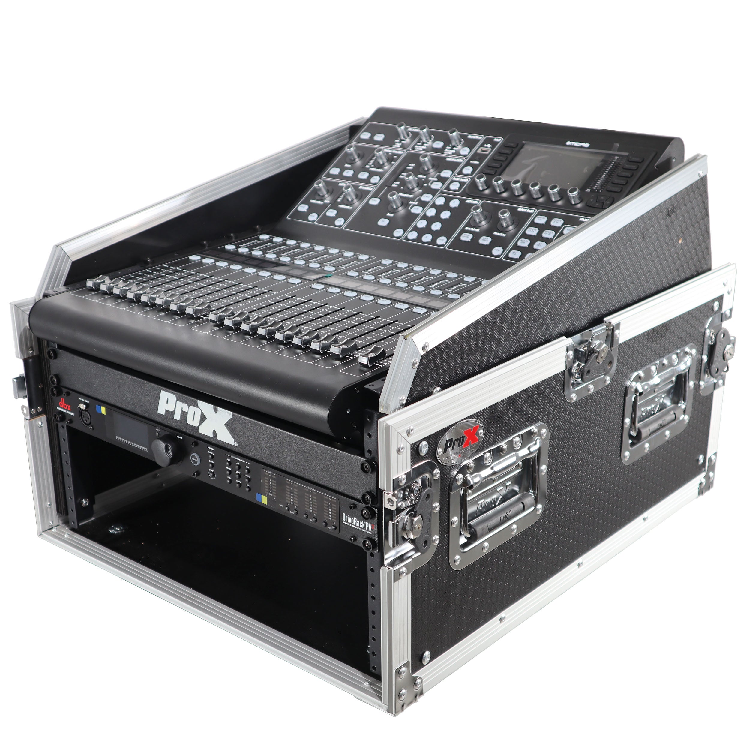 13U Top Mixer 6U Front Rack Combo Flight Case with Removable Sliding Laptop Shelf