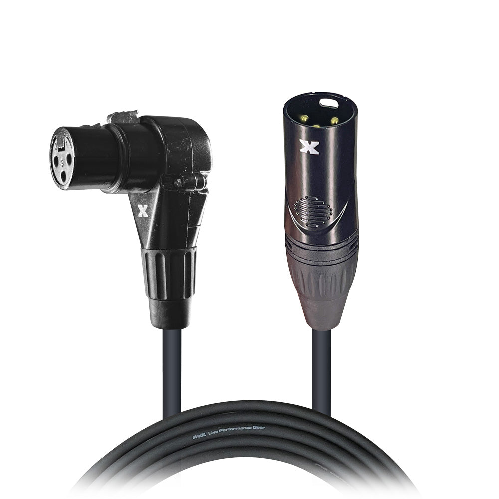 Right-angle XLR-F to XLR-M Audio Balanced Cable